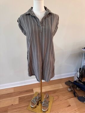 blu rain striped tencel tunic dress